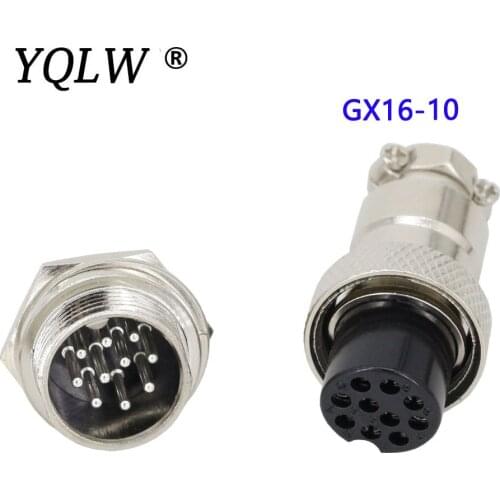 10 PIN 16mm GX16-10 Screw Aviation Connector Plug The aviation plug Cable connector Regular plug and socket