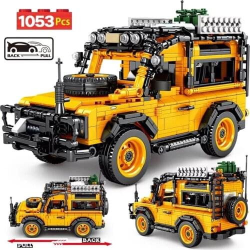 SEMBO 1053pcs Off-Road Vehicle Building Block Pull Back Car Technical Bricks Creator Mechanical City Children Toy For Boy Gift