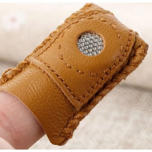 2pcs Soft Accessory Quilting Artificial Sheepskin Thimble Knitting Tool Fittings Cowhide Thimble Sewing Tool