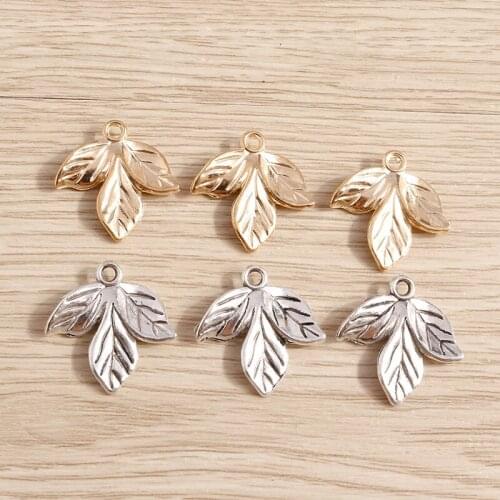 20pcs 20*21mm Tree Leaf Charms Pendants for Bracelets DIY Making Gold Color Maple Charms Jewelry Handmade Craft Accessories