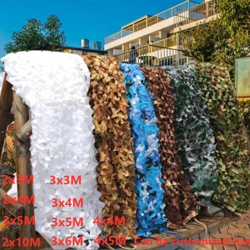 2X4m/2x5m/3x4m/4x5m Double Layer Military Camouflage Net Sun Shelter Camo Netting for Hunting Camping Home Decoration 10 Colors