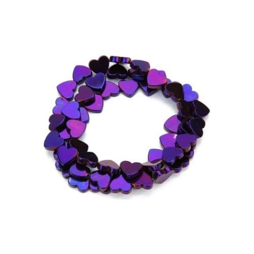 8mm 6mm Gold Silvers black plating heart Shape Hematite Spacer loose Beads For Jewelry Making Diy Bracelets Necklace fdg4s