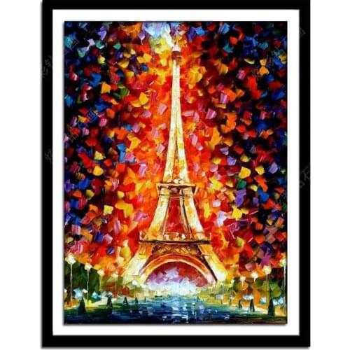 Diamond Painting Full Of Diamond Oil Painting Landscape Eiffel Paris Tower Living Room Bedroom With Diamond Cross Stitch