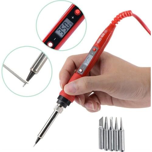 Electric Solder Iron 80W 220V / 110V Adjustable Temperature LCD Digital Display 908S Soldering Station Welding Repair Tool