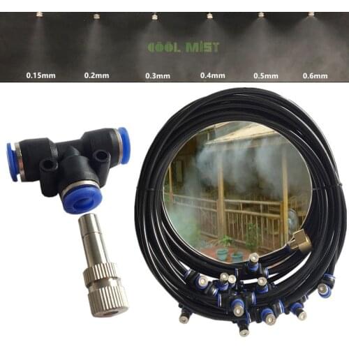 H91 Garden Greenhouse 10M Mist Cooling System Water Sprinkler Garden Patio Outdoor Plants Cooling Spray Hose Watering Kits 1/2"