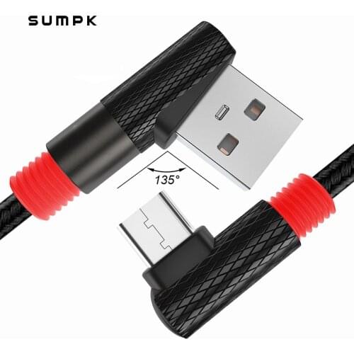 USB Type C Cable 90 Degree QC3.0 Quick Charge Mobile Phone Data Transfer Wire Cord Charger for Xiaomi Redmi Huawei Samsung S8 S9