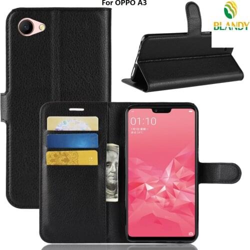 50pcs/lot For Oppo F9 Litchi Lychee Credit Card Wallet Stand Flip leather case For Oppo A5 A3 R15 pro F7 YOUTH A73s