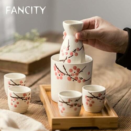 FANCITY Underglaze color Japanese ceramic sake wine set consumer and commercial wine warmer hot wine hot wine jug dispenser liqu