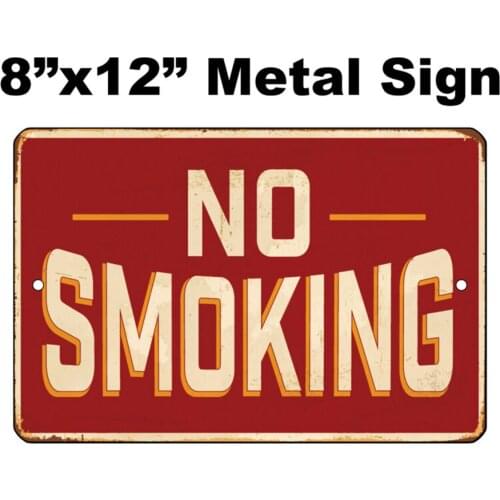 8"x12" METAL SIGN - Business #8 No Smoking No Vaping Retail Store Door Gift