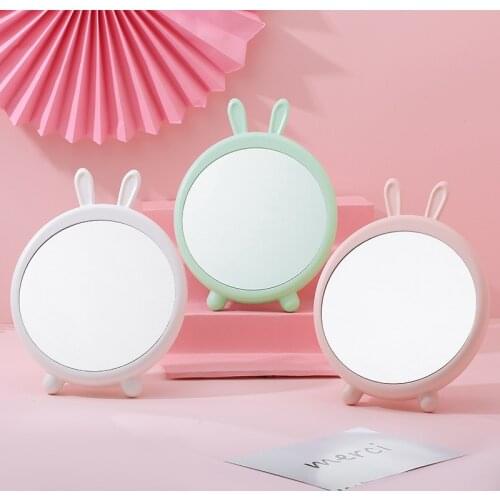 Cute Round Mirror Table Makeup Mirror Hanging Dressing Decorative Mirrors Home Decor Bathroom Supplies Table Mirror Folding