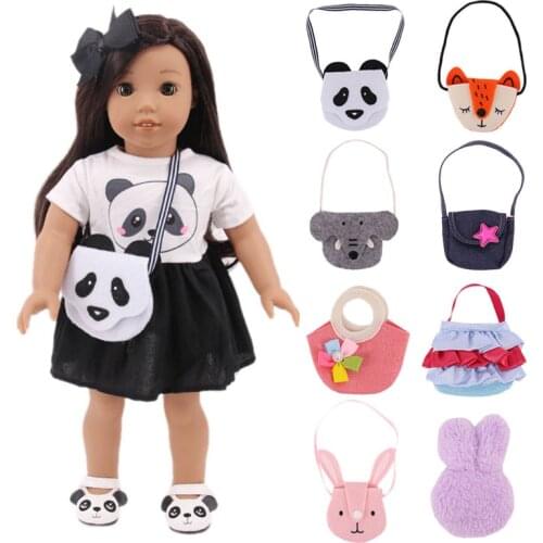 Doll Mini HandBags Cute Animal Shaped Multi Style Backpack, Fit 14 Inch to 18 Inch Dolls Accessories for Child Birthday Gift