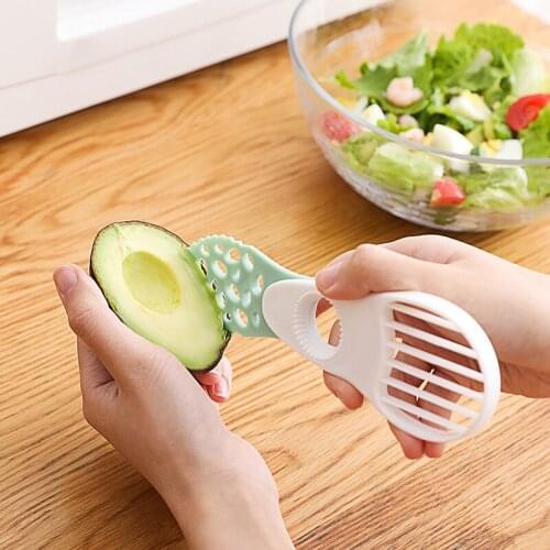 Multifunctional 3-in-1 Avocado Shea Butter Fruit Cutter Knife Special Knife Manual Slicer Fruit Maker Kitchen Gadget Grater