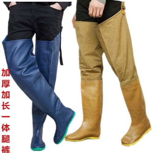 Mens and womens knee boots high boots waterproof boots transplanting boots fishing fishing boots work boots wholesale