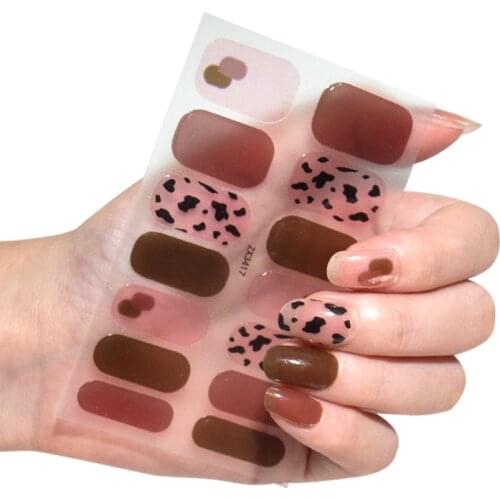 Hot fashion customized nail art stickers easy use gel nail strips stickers for nails nail wraps stickers full cover