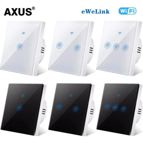 AXUS Wifi Wall Touch Switch Smart Life 1/2/3 Gang Wall Light Switch EU Standard for Google Home Assistant Alexa Voice Control