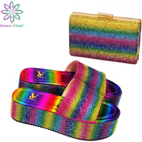 New Shoes and Bag for Party Wedding Italian Women Wedding Shoes and Bag Set Decorated with Rhinestone Luxury Brand Shoes Women