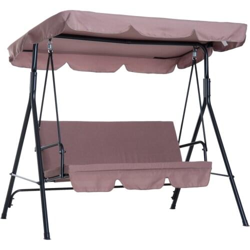 Outsunny Swing Jardin Balancin type Metal Rocking chair 3 Seater fly cover Dimmable Cushion 172x110x152 cm