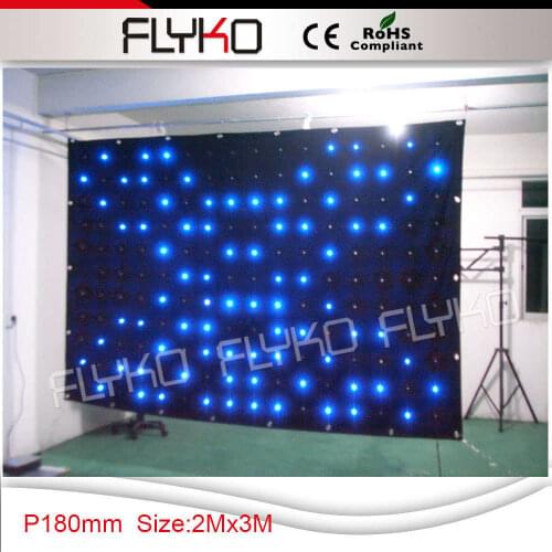 P18 2x3m stage backdrop cloth black velvet fabric LED video curtain