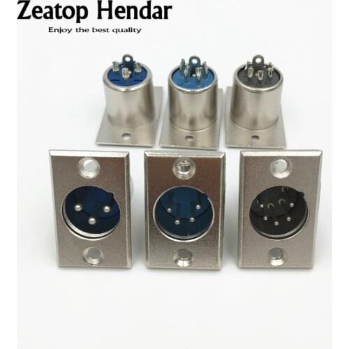 10Pcs XLR 3 4 5 Pin Male Audio Microphone Connectors XLR 3P 4P 5P Socket Plug Panel Mount Nickel Plated Adapter