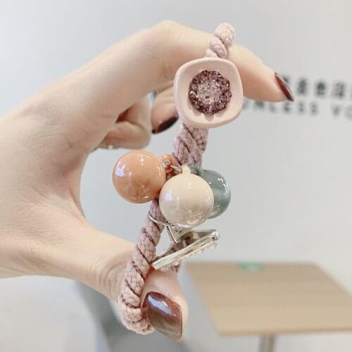 Korean Elegant Hair Rope Bracelet Scrunchie Women Elastic Hair Rubber Bands Accessories for Girls Tie Hair Ring Headdress Holder