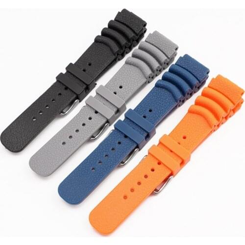 Rubber Strap Lug 20 22mm Waterproof Silicone Sports Strap For Seiko Skx007 SPRD diving watch