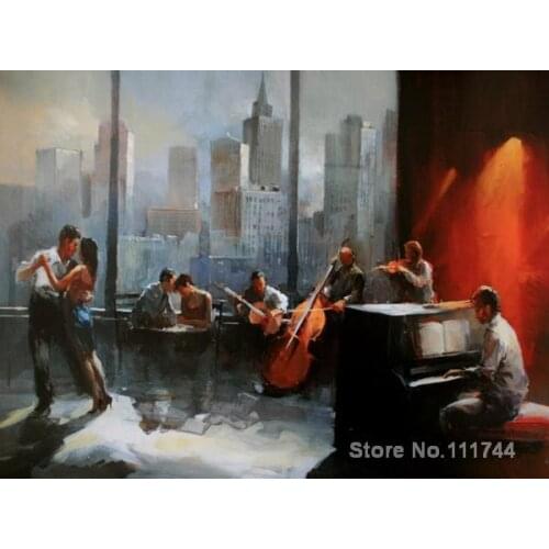 Romantic paintings Musicroom with view on skyline III Willem Haenraets art on Canvas High quality hand painted