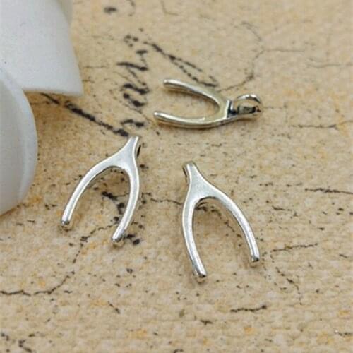 RONGQING 100pcs/lot 8*15MM Silver Wishing religion For DIY necklace Bracelet