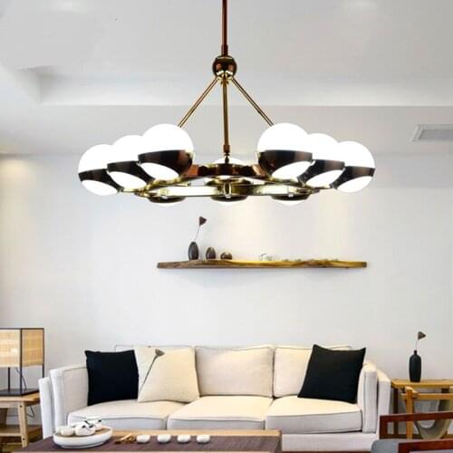 Nordic Pendant Lights creative living room glass ball modern minimalist lamps iron restaurant bedroom lights 6/9 heads LU71368