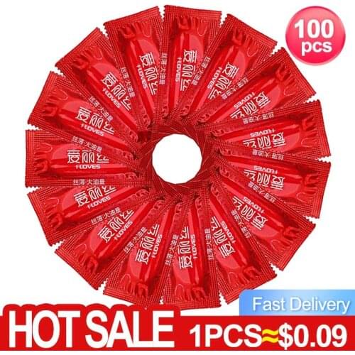 Wholesale 100 PCS Condoms Ultra Thin Large Oil Quantity Sex tool products for Men package condom Adult free shipping