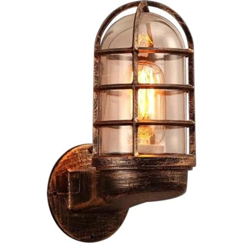 Vintage Industrial Unique Wall Light Cage Guard Sconce Loft Light Fixture Modern Indoor Lighting Wall Lamps Iron Copper Lighting