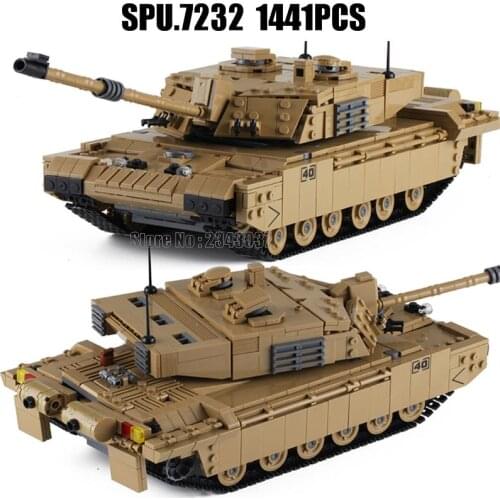 Xb06033 1441pcs Military The Challenger Ii Main Battle Tank 1 Ww2 World War Ii Building Blocks Toy