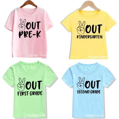 Funny Last Day Of School Shirt Children Peace Out Pre-K/Kindergarten/First/Second Grade Graphic Tshirt Boys Girls Clothes Kids