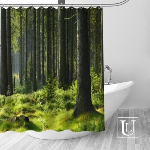Forest Of Trees Shower Curtains Custom Design Creative Shower Curtain Bathroom Waterproof Polyester Fabric