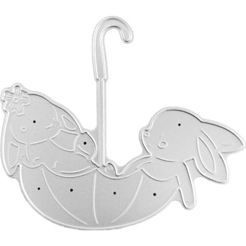 Umbrella Bunny Metal Cutting Dies Stencil Scrapbooking DIY Album Stamp Paper Card Embossing Decoration