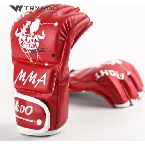 1Pair New man women Half Finger Fight Boxing Gloves Mitts Sanda Karate Sandbag Protector For Boxeo MMA Muay Thai Kick Boxing