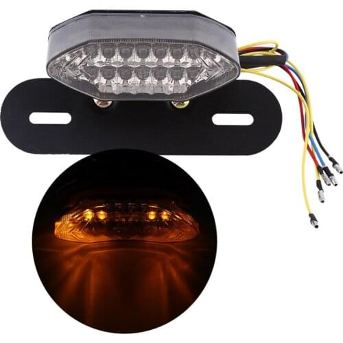 16 LED Motorbike LED Rear Tail Brake Light Motorcycle Quad ATV Tail Turn Signal Brake License Plate Integrated Light 12V