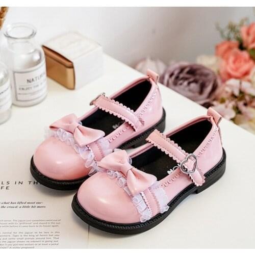 3 5 12 Years Fashion Bow Ruffle Girl Dress Dance Spring Shoes For Children Flats Shoes Kids Princess School Patent Leather Shoes