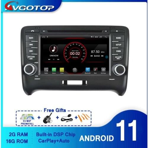 AVGOTOP Android 10 Car Radio DVD Player for AUDI TT 2006-2014 2G 16G MP3 MP4 Bluetooth GPS Vehicle Multimedia