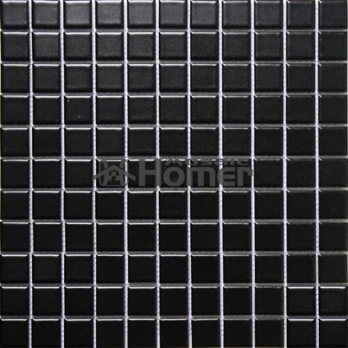 Shipping free!! 25x25mm black ceramic mosaic block pattern for bathroom kitchen living room bedroom wall and floor tiles