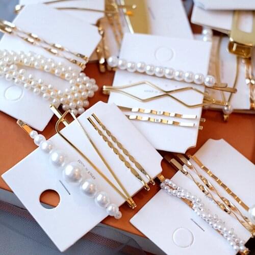 Free shipping 3Pcs/Set Pearl Gold Metal Hair Clip Bobby Pin Barrette Hairpin Headdress Hair Accessories Styling Tools Dropshippi