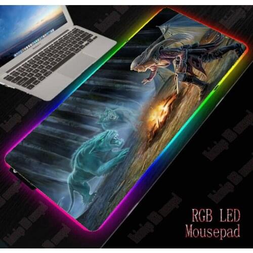 40*90cm Mairuige Fantasy art Large RGB Non-slip LED Mouse Pad Gaming Accessories Laptop PC Mousepad XXL Keyboard Desk Mat