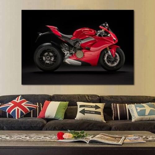 Decorative Painting Wall Art Ducatis 2018 Panigale V4 S Red motorclyes Picture Modern Canvas Posters and Prints for Home Decor