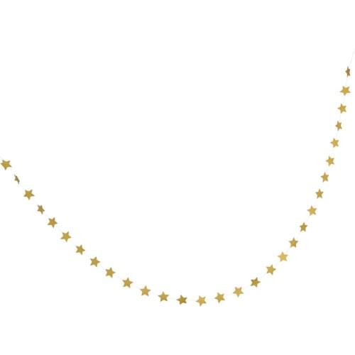 Golden Star Paper Bunting Hanging Garland Party Outdoor Backdrop Decor