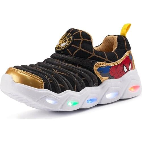 Kids Cartoon Kids Shoes with led light disney girls Sophia soft Sneakers mesh sport Boy Girl Led Light Shoes