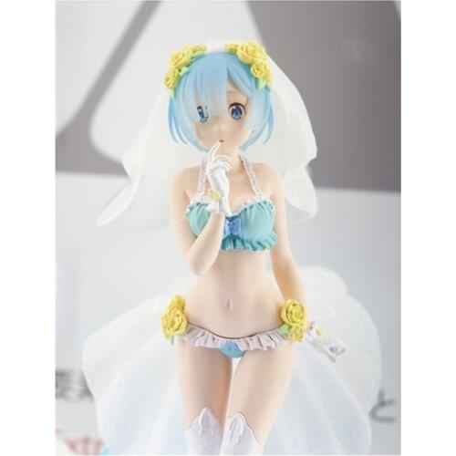 NEW hot 22cm Sexy Life in a different world from zero Rem Wedding dress action figure toys Christmas gift with box