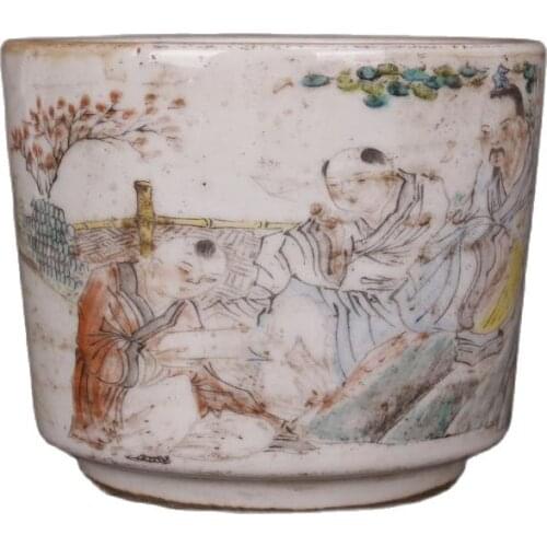 The collection of Hong Xians hand painted light crimson longevity figures censer porcelain in the Republic of China