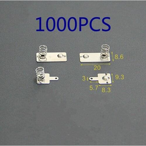 Hot 1000PCS AAA battery pack 8.3*9.3/ 8.6*20MM spring contact piece battery box positive and negative single-pole
