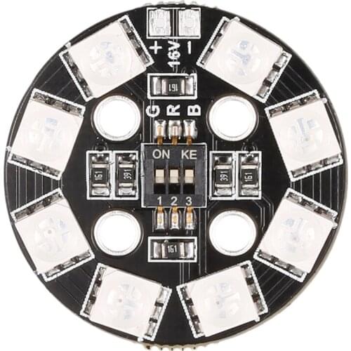 Matek RGB LED Circle Board 7-colors X8 16V For FPV RC Multicopter Quadcopter RC Car Model Parts