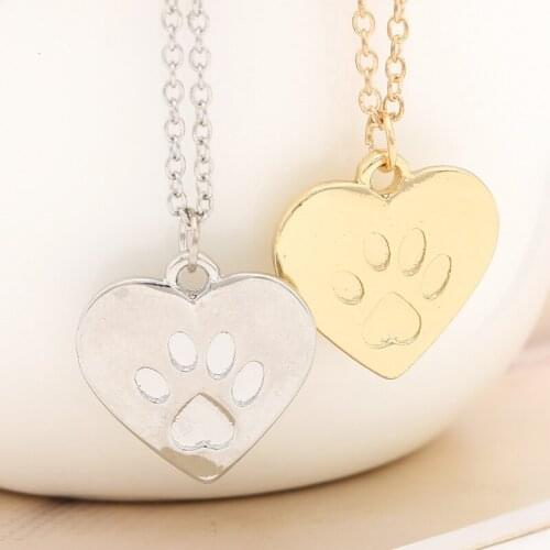 Fashion Necklaces Personality Simple Love Dog Paw All-match Alloy Pendant Necklace Jewelry Accessories Wholesale Drop Shipping
