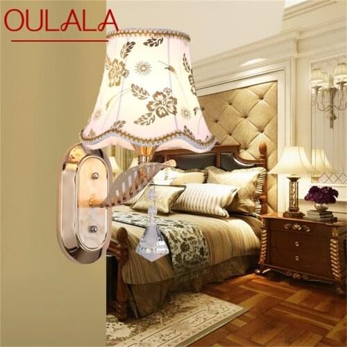 OULALA Wall Lamps Contemporary LED Sconces Lights Luxury Indoor Crystal Fixture For Home Bedroom